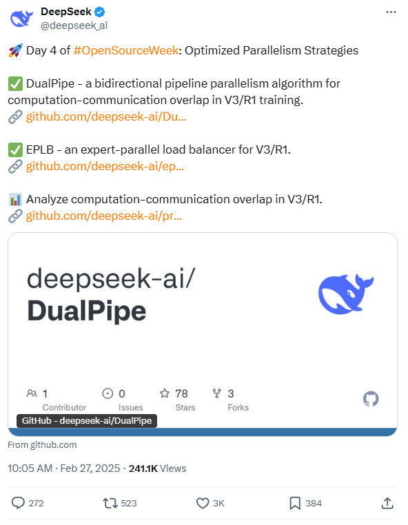 DeepSeek DualPipe